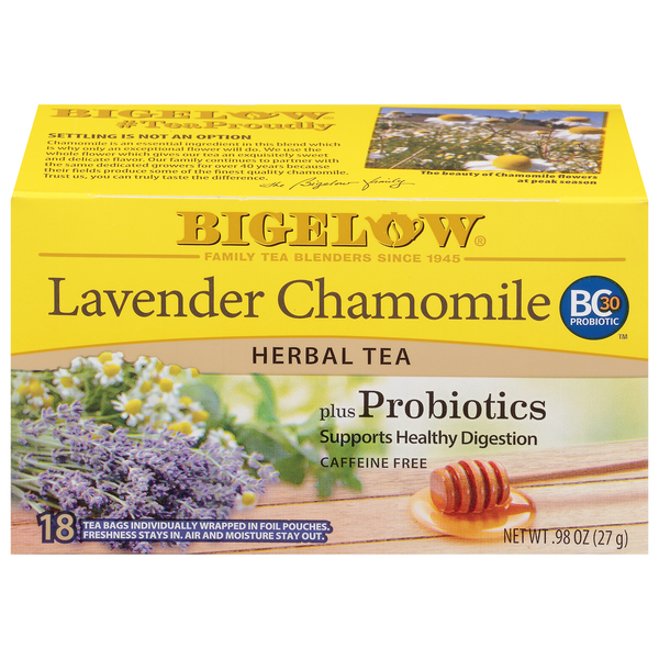 Tea Bigelow Lavender Chamomile Herbal Tea plus Probiotics hero