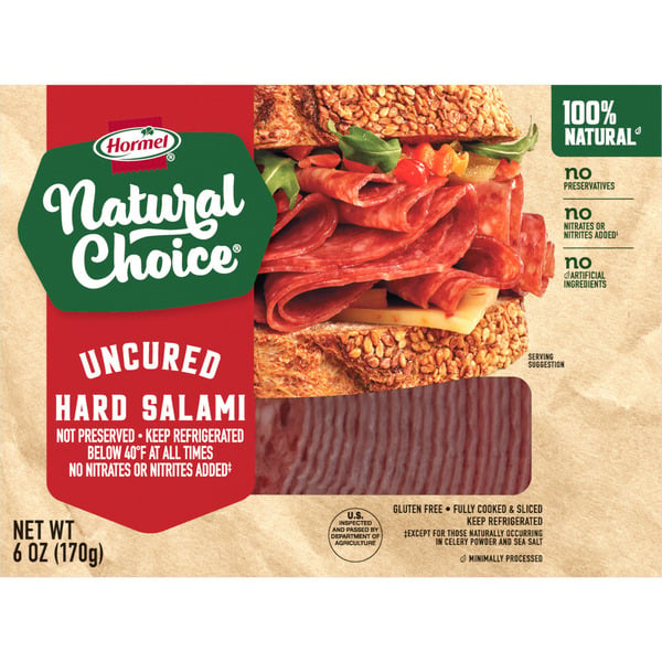 Lunch Meat Natural Choice Uncured Hard Salami hero