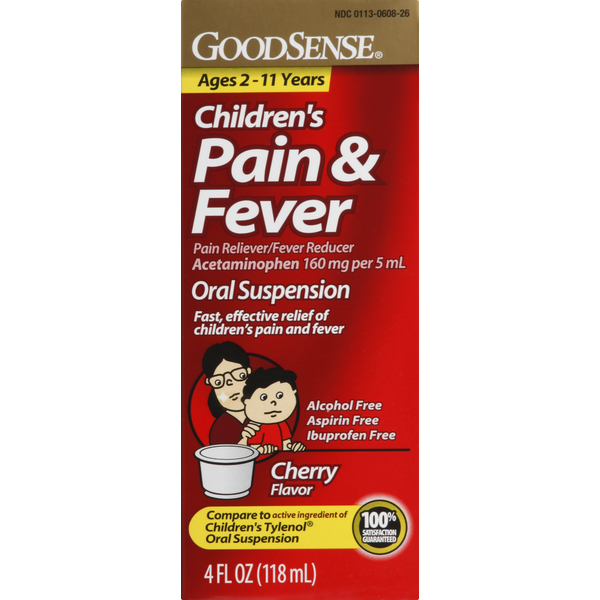 Cold, Flu & Allergy Good Sense Pain & Fever, Children's, Cherry Flavor hero