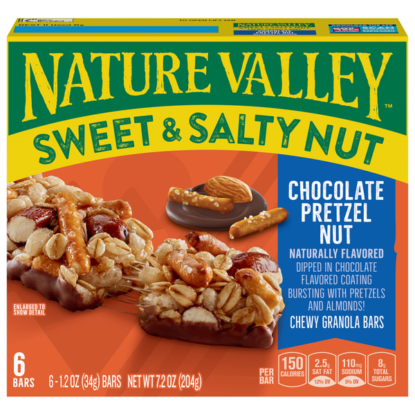 Breakfast Bars & Pastries Nature Valley Granola Bars, Chewy, Chocolate Pretzel Nut hero