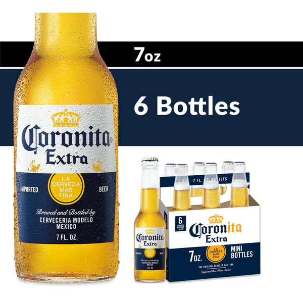 Imported Corona Extra Coronita Mexican Lager Import Beer Bottles hero