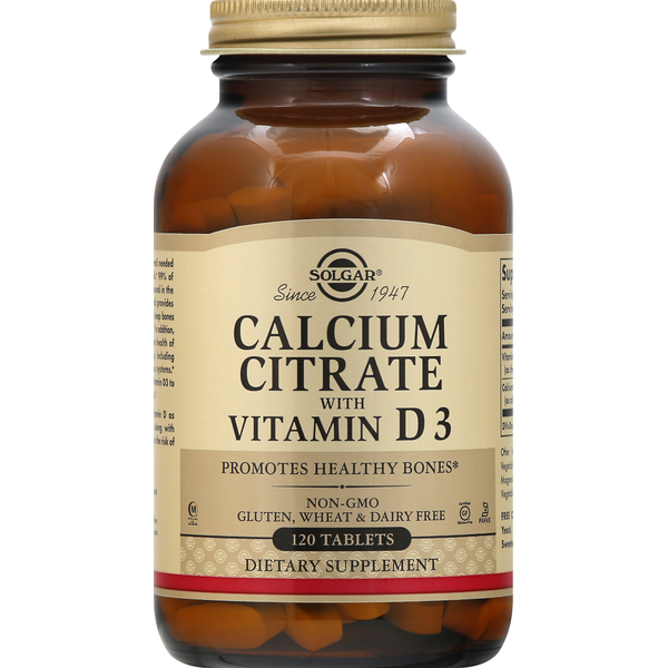 Dietary Supplements Solgar Calcium Citrate, with Vitamin D3, Tablets hero