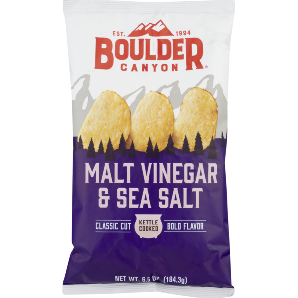 Chips & Pretzels Boulder Canyon Kettle Cooked Potato Chips Malt Vinegar & Sea Salt hero