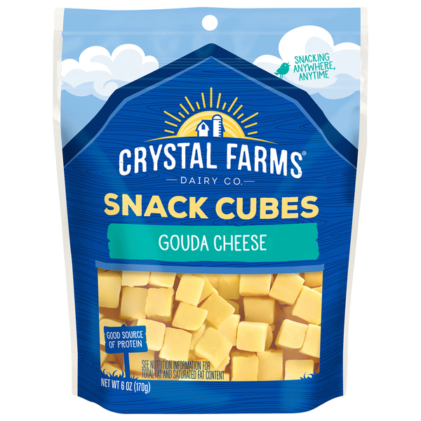 Crystal Farms Cheese, Gouda, Snack Cubes hero