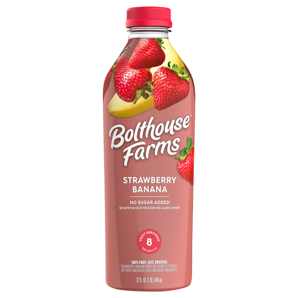 Smoothies Bolthouse Farms Strawberry Banana 100% Fruit Juice Smoothie hero