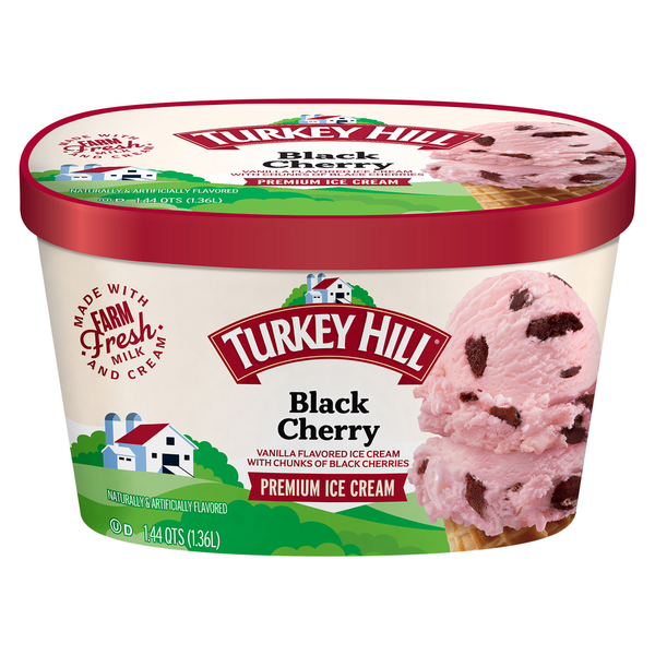 Kosher Foods Turkey Hill Ice Cream, Premium, Black Cherry hero