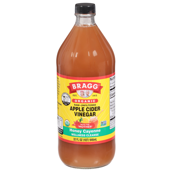 Juice & Nectars Bragg Apple Cider Vinegar, Organic, Raw, Unfiltered hero