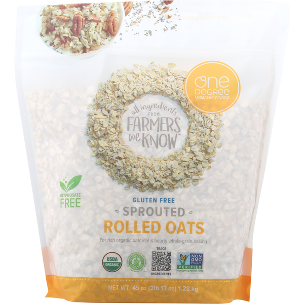 Granola One Degree Organic Foods Rolled Oats, Gluten Free, Sprouted hero