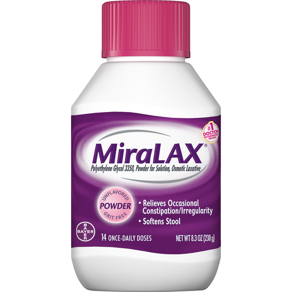 Digestion MiraLAX Laxative, Osmotic, Unflavored, Powder hero