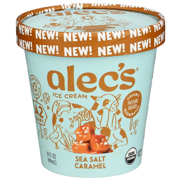 Gelson's Alec's Ice Cream Sea Salt Caramel, A2/A2 Organic Dairy Same ...