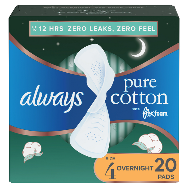 Feminine Care Always Pure Cotton Night Pads hero