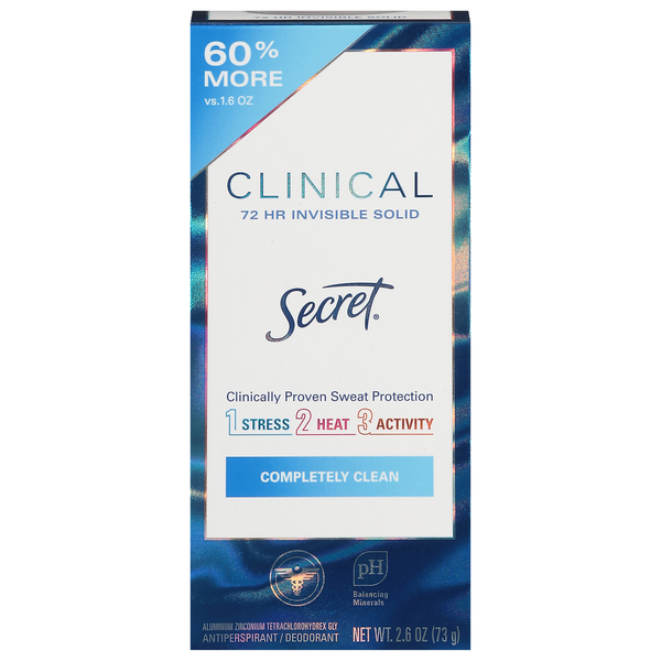 Deodorants Secret Clinical Strength Invisible Solid Women's Antiperspirant & Deodorant Completely Clean Scent hero