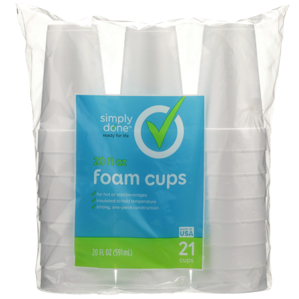 Plates, Bowls, Cups & Flatware Simply Done Foam Cups hero