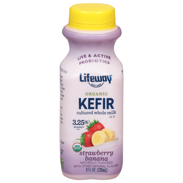 Lifeway Kefir, Organic, Strawberry Banana hero