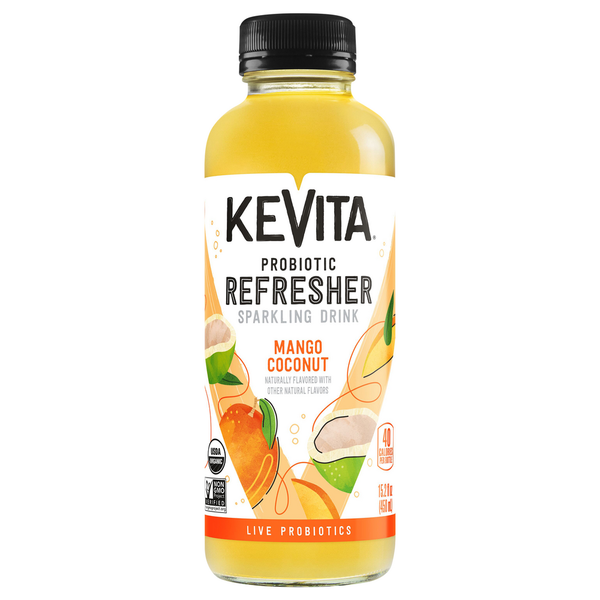 Refrigerated KeVita Sparkling Drink, Mango Coconut, Probiotic Refresher hero