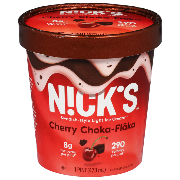 Ice Cream & Ice N!ck's Ice Cream, Light, Cherry Choka-Flaka, Swedish-Style hero