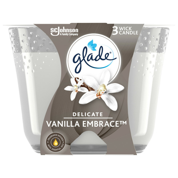 Air Fresheners & Candles Glade 3-Wick Scented Candle Air Freshener, Delicate Vanilla Embrace hero