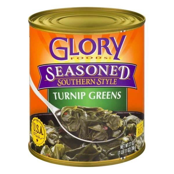 Canned & Jarred Vegetables Glory Foods Seasoned Southern Style Turnip Greens hero