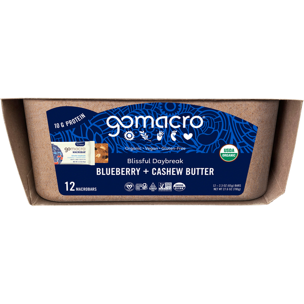 Energy & Granola Bars GoMacro MacroBars, Blueberry + Cashew Butter hero