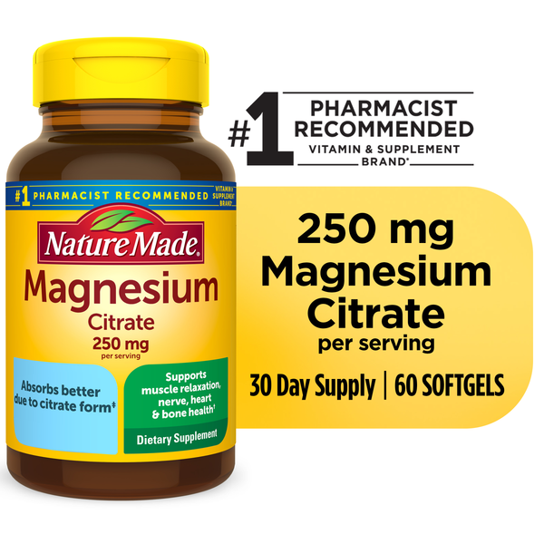 Vitamins & Supplements Nature Made Magnesium Citrate 250 mg Softgels hero