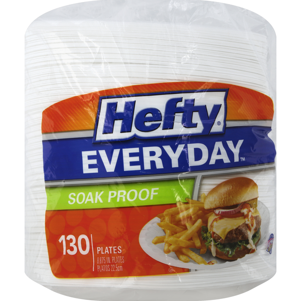 Plates, Bowls, Cups & Flatware Hefty Plates, Soak Proof, 8.875 Inch hero