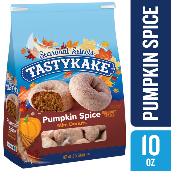 Cookies & Cakes Tastykake Pumpkin Spice Flavored Mini Donuts, 10 oz Bag hero