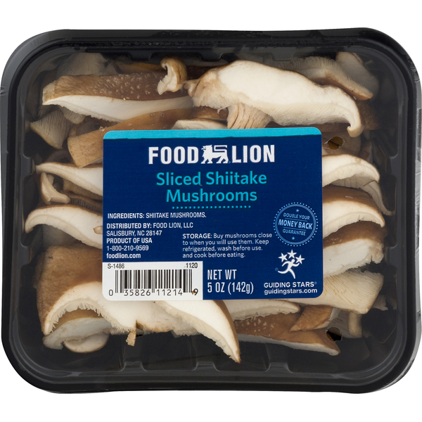 Fresh Vegetables Food Lion Mushrooms, Shiitake, Sliced hero