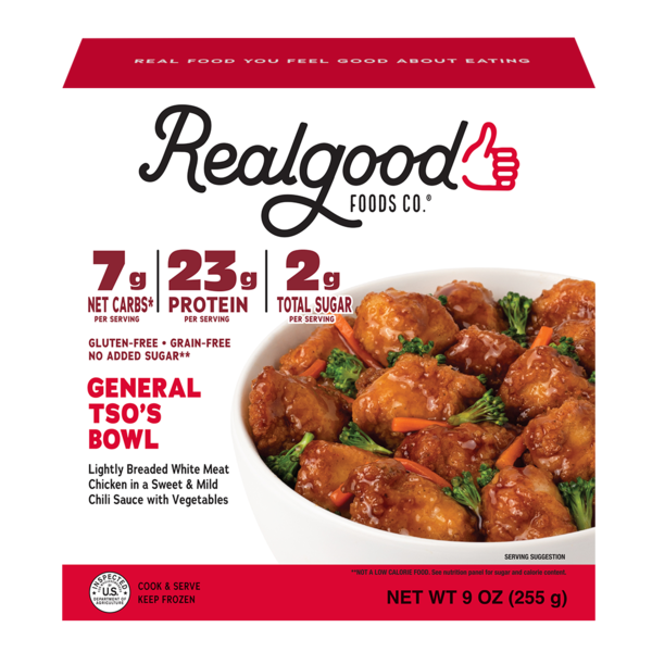 Real Good Foods Low Carb General Tso's Chicken Bowl hero