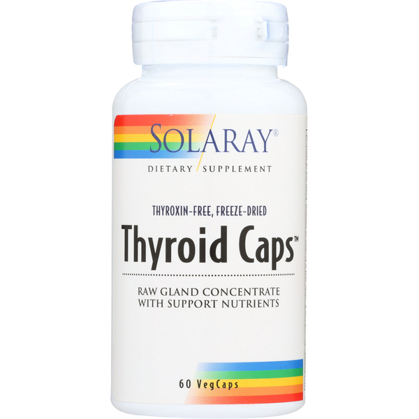 Glandulars & Hormones Solaray Thyroid Caps, Freeze-Dried Raw Gland Concentrate hero