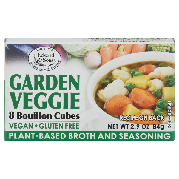 Soup, Broth & Bouillon Edward & Sons Bouillon Cubes, Garden Veggie hero