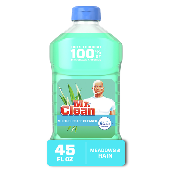 Cleaning Products Mr. Clean with Febreze Meadows and Rain Multi-Surface Cleaner hero