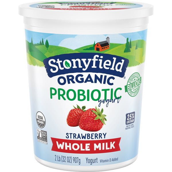 Yogurt Stonyfield Organic Strawberry Whole Milk Probiotic Yogurt hero