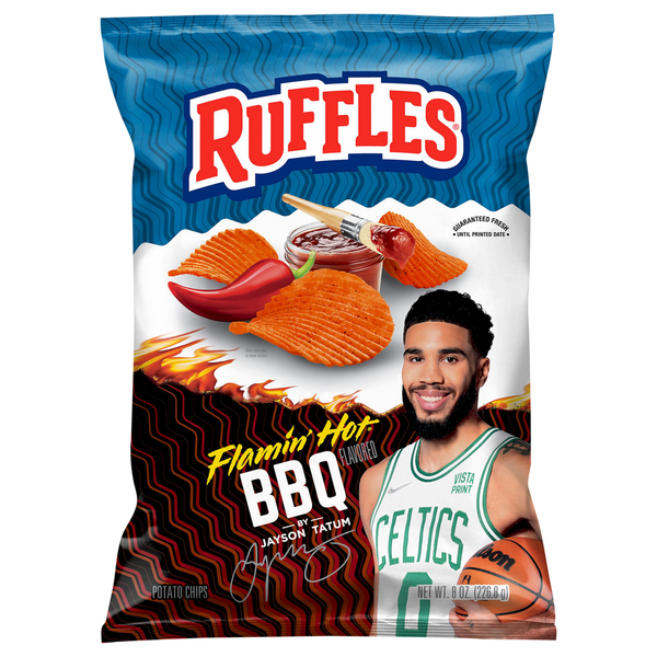 Chips & Pretzels Ruffles Flamin' Hot BBQ Potato Chips hero