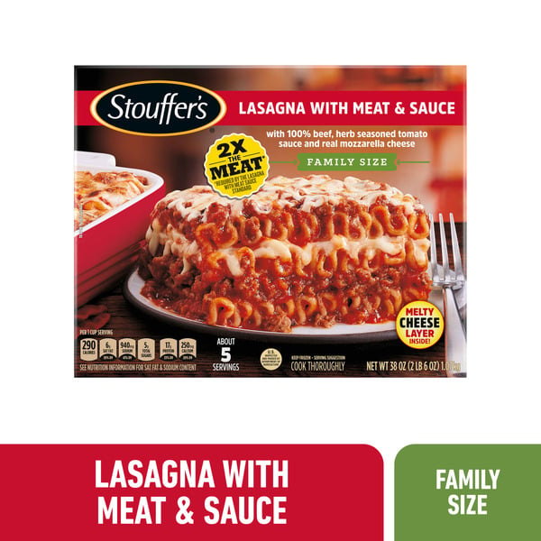 Frozen Meals Stouffer's Family Size Lasagna With Meat And Sauce Frozen Entrée hero