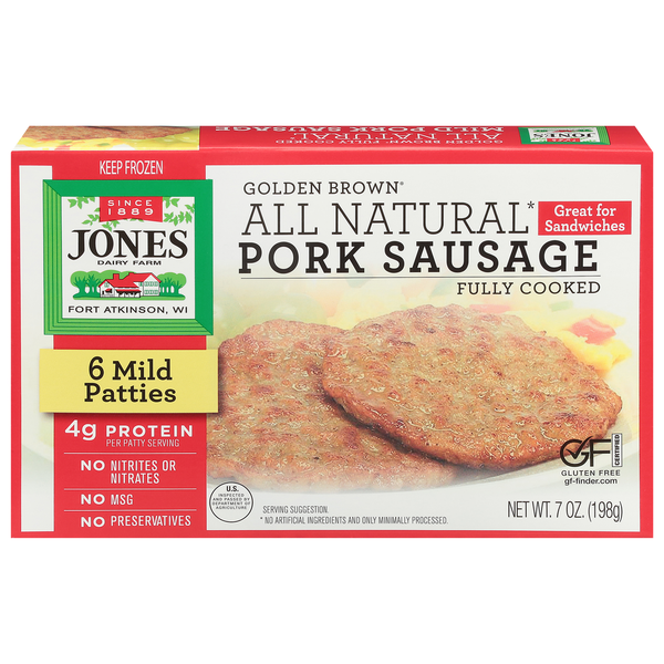 Frozen Breakfast Jones Dairy Farm All Natural Sausage Fully Cooked hero