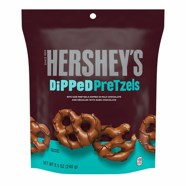 Chips & Pretzels Hershey's Milk and Dark Chocolate Covered Dipped Pretzels hero