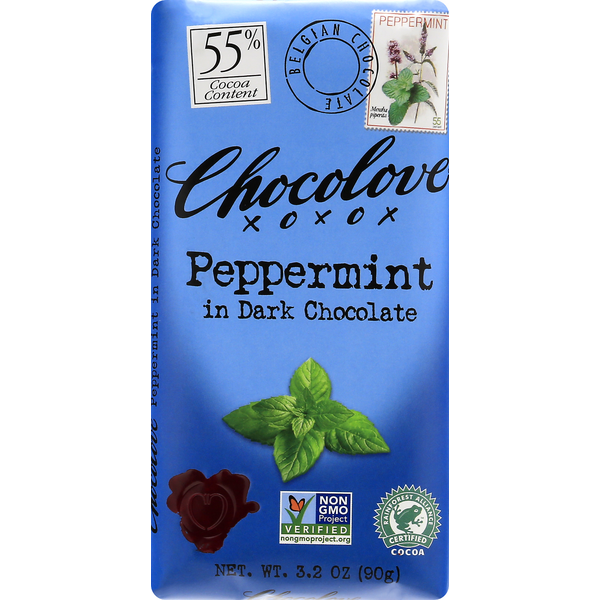 Candy & Chocolate Chocolove Dark Chocolate, Peppermint, 55% Cocoa hero