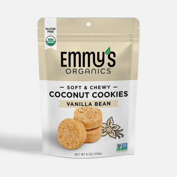 Cookies & Cakes Emmy's Organics Coconut Cookies, Vanilla Bean hero