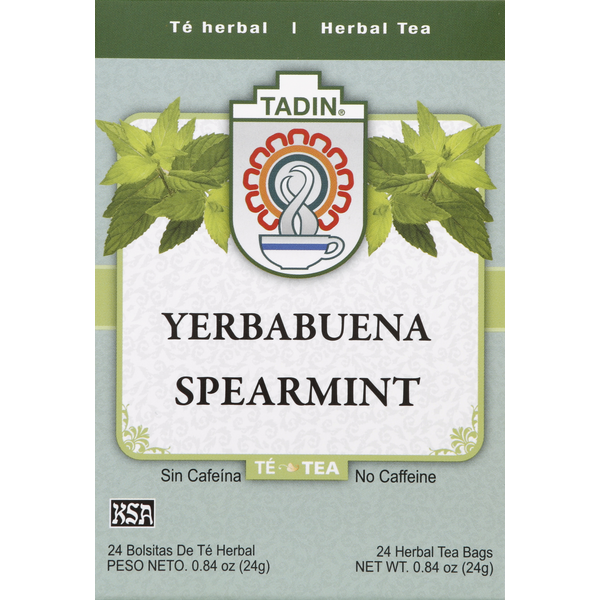 Tea Tadin Herbal Tea, Spearmint, Herbal Tea Bags hero