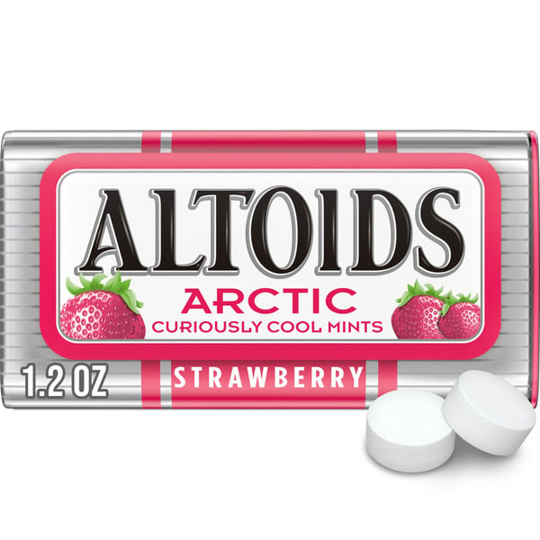 Mint & Gum Altoids Arctic Strawberry Sugar Free Breath Mints Single Pack hero