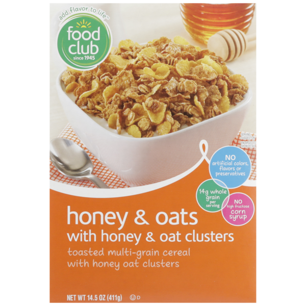 Cereal Food Club Toasted Multi-Grain Cereal With Honey Oat Clusters hero