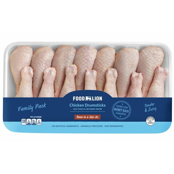 Fresh Chicken & Turkey Food Lion Bone-In Skin-On Chicken Drumsticks Value Pack hero