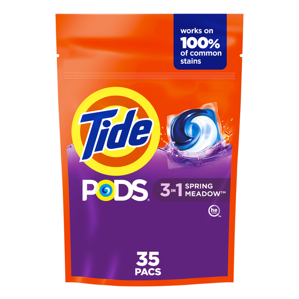 Laundry Tide Pods Liquid Detergent Pacs, Spring Meadow hero