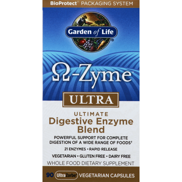 Digestion Garden of Life O-Zyme, Ultra, Vegetarian Capsules hero