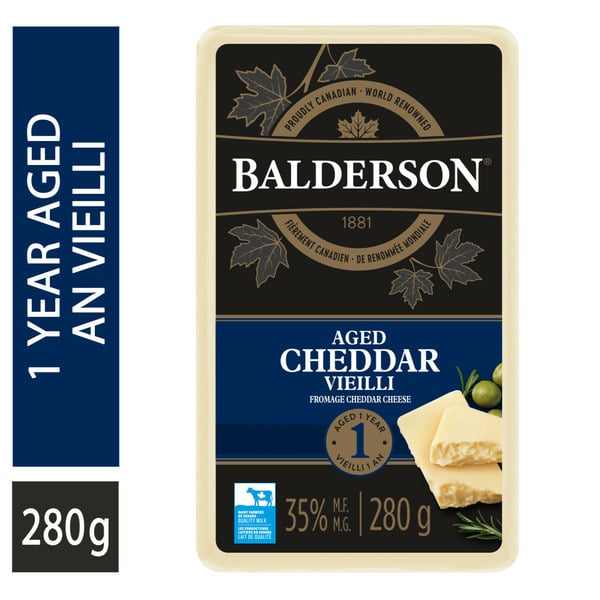 Specialty Cheeses Balderson 1 Year Cheddar hero