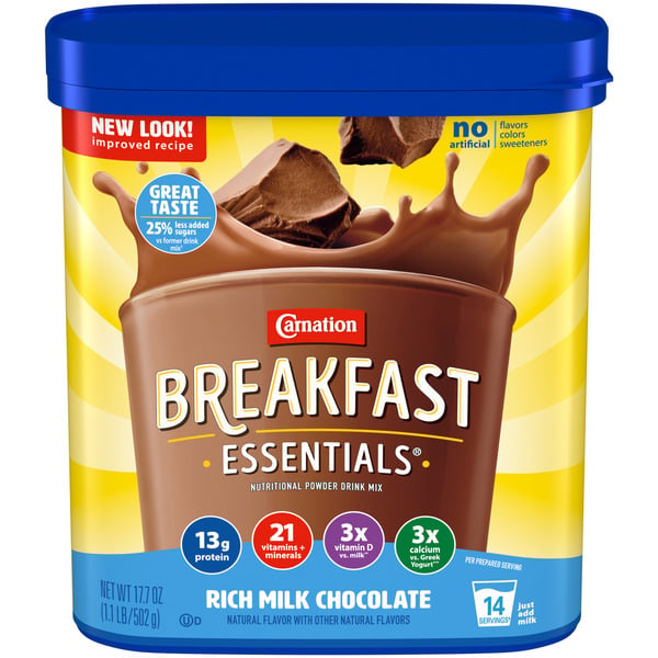 Cocoa & Drink Mixes Carnation Breakfast Essentials Nutritional Powder Drink Mix, Rich Milk Chocolate hero