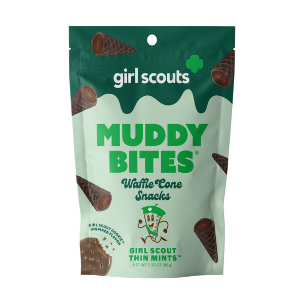 Muddy Bites Waffle Cone Snacks Girl Scout Thin Mint hero