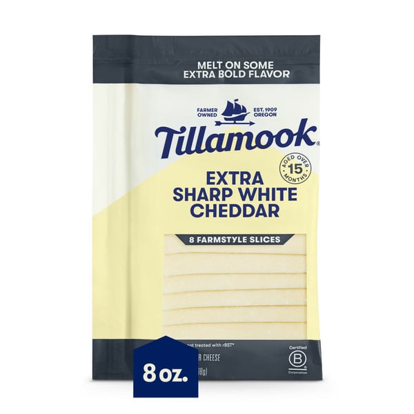 Packaged Cheese Tillamook Farmstyle White Cheddar Cheese Slices hero