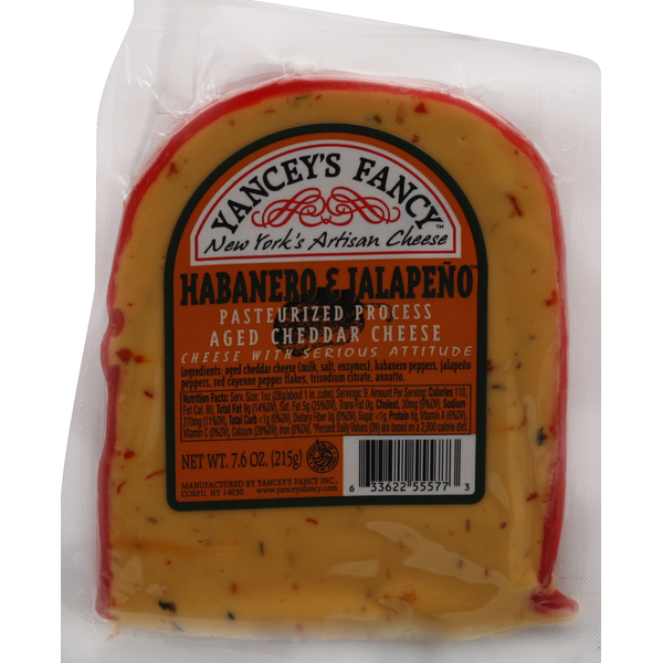 Specialty Cheeses Yancey's Fancy Cheddar Cheese. Habanero & Jalapeno hero