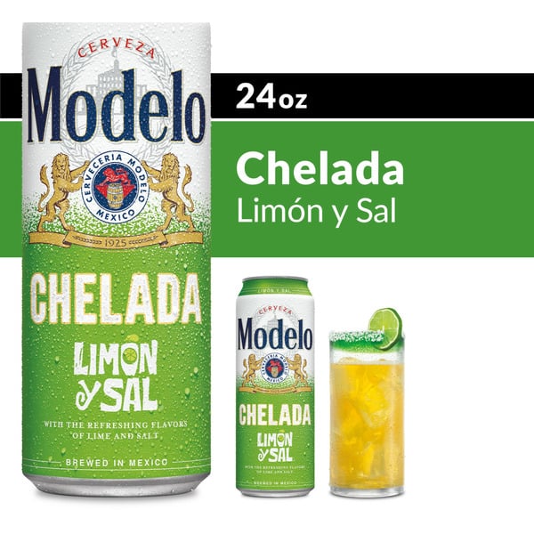 Beers & Coolers Modelo Chelada Limon y Sal Mexican Import Flavored Beer Can hero